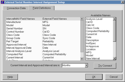 IntervalMAX Calibration Interval Analysis Software - Interval Analysis Export Screen