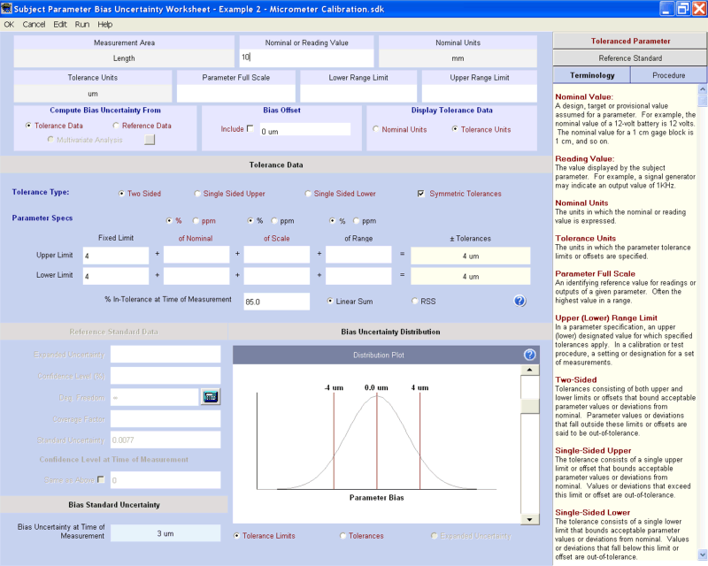 Uncertainty Sidekick Pro Measurement Uncertainty Analysis Software - Bias Uncertainty Worksheet