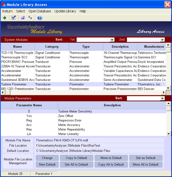 UncertaintyAnalyzer Measurement Uncertainty Analysis Software - System Model Screen