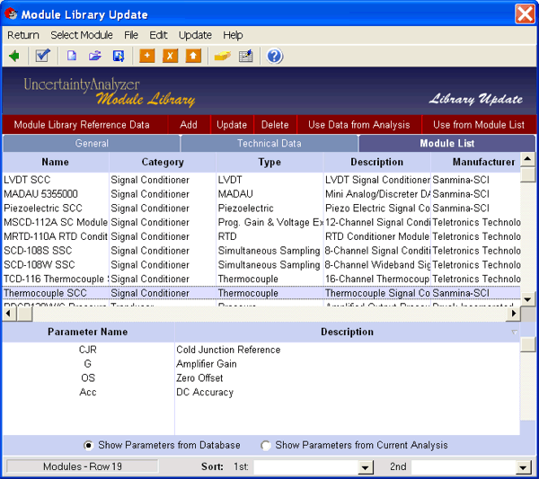 UncertaintyAnalyzer Measurement Uncertainty Analysis Software - System Model Screen